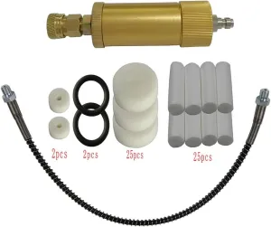 1 Set New Gold High Pressure PCP Hand Pump Air Filter Oil-Water Separator with Hose Female and Male Connector PCP Air Tank M10 x 1 (100CM)
