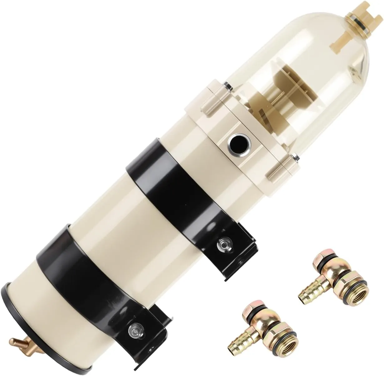 1000FG 1000FH Diesel Fuel Filter Water Separator - 1000 Series 180 GPH Element Marine Boat Equivalent - 30 Micron Marine Fuel Filter with Hand Twist Vavle