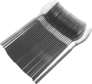 100Pcs Portable Plastic Tableware Fork and Spoon Durable Grey Cutlery for Camping Bbq Picnics and Parties Food Grade Smooth and Odor
