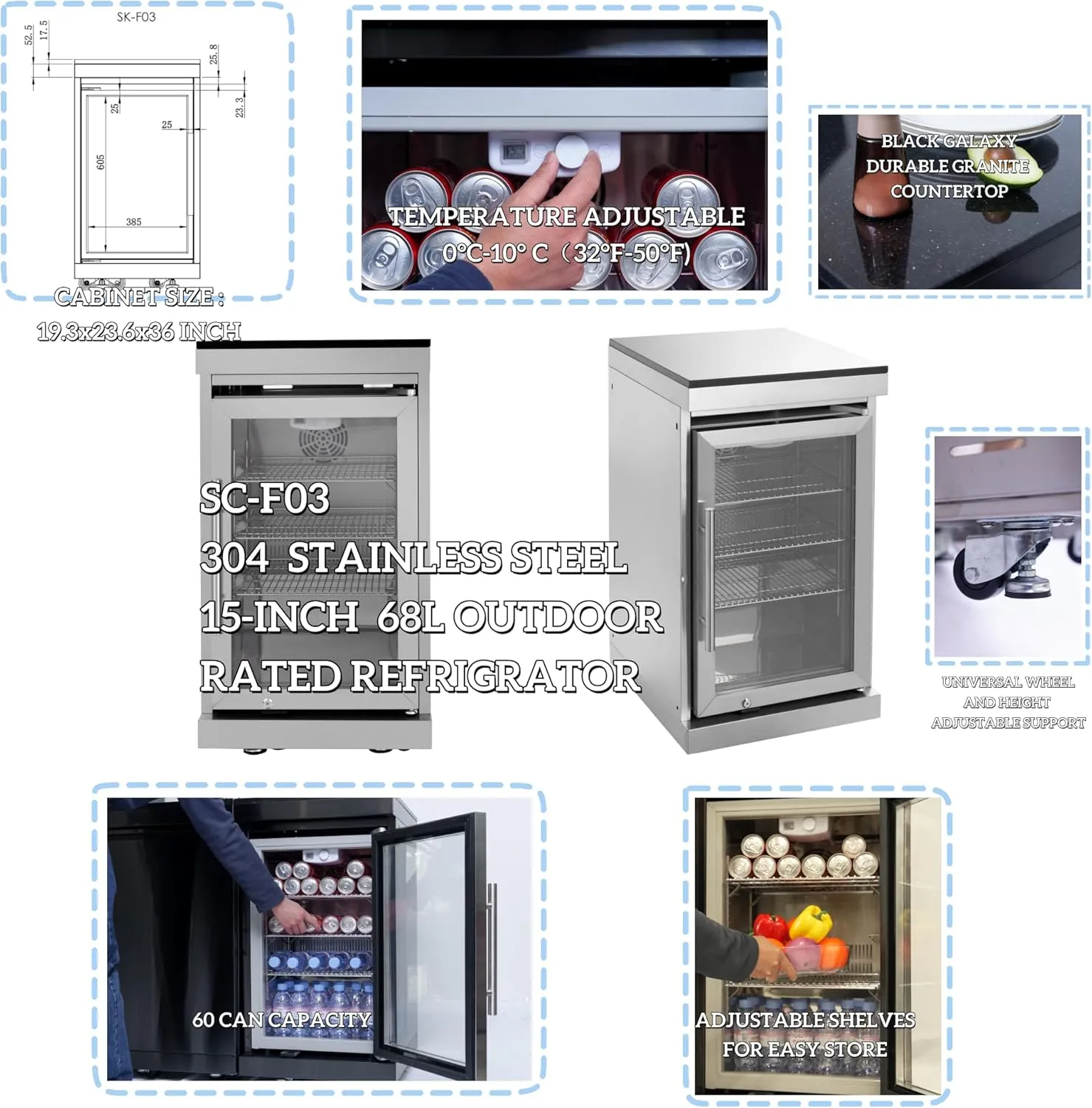 104 Inches 4-Burner 72000 BTU Deluxe Stainless Steel Gas Outdoor Kitchen Bar Barbecue Island Grill, Wine Cooler Compact Refrigerator, Rotisserie Kit, Granite Countertops, Stainless Steel Sink, Silver