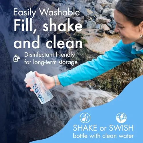 1.0L Water Filter,Fast Flow,0.1 Micron EZ Clean Membrane for Endurance Sports