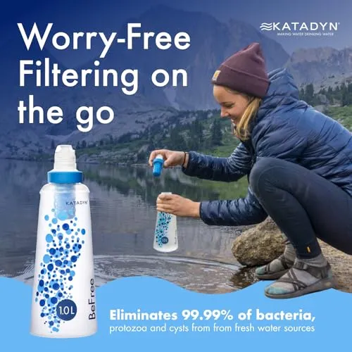 1.0L Water Filter,Fast Flow,0.1 Micron EZ Clean Membrane for Endurance Sports