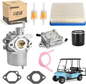 10L0L Golf Cart FE290 Carburetor Fuel Pump Kit Tune Up Kit for Club Car DS Precedent Turf Carryall Gas Model 1998-UP Air Oil Fuel Filter OEM# 101805601 101905601 1016438 1016439 1016440 1016441