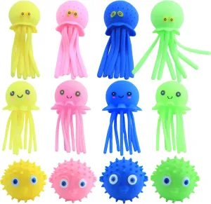 12 pcs Octopus Water Balls,Pool Toys for Kids Sensory Octopus Water Bomb Splash Balls, Suitable for Children's Pool Water Play, Underwater Party Decorations, Water Party Gifts