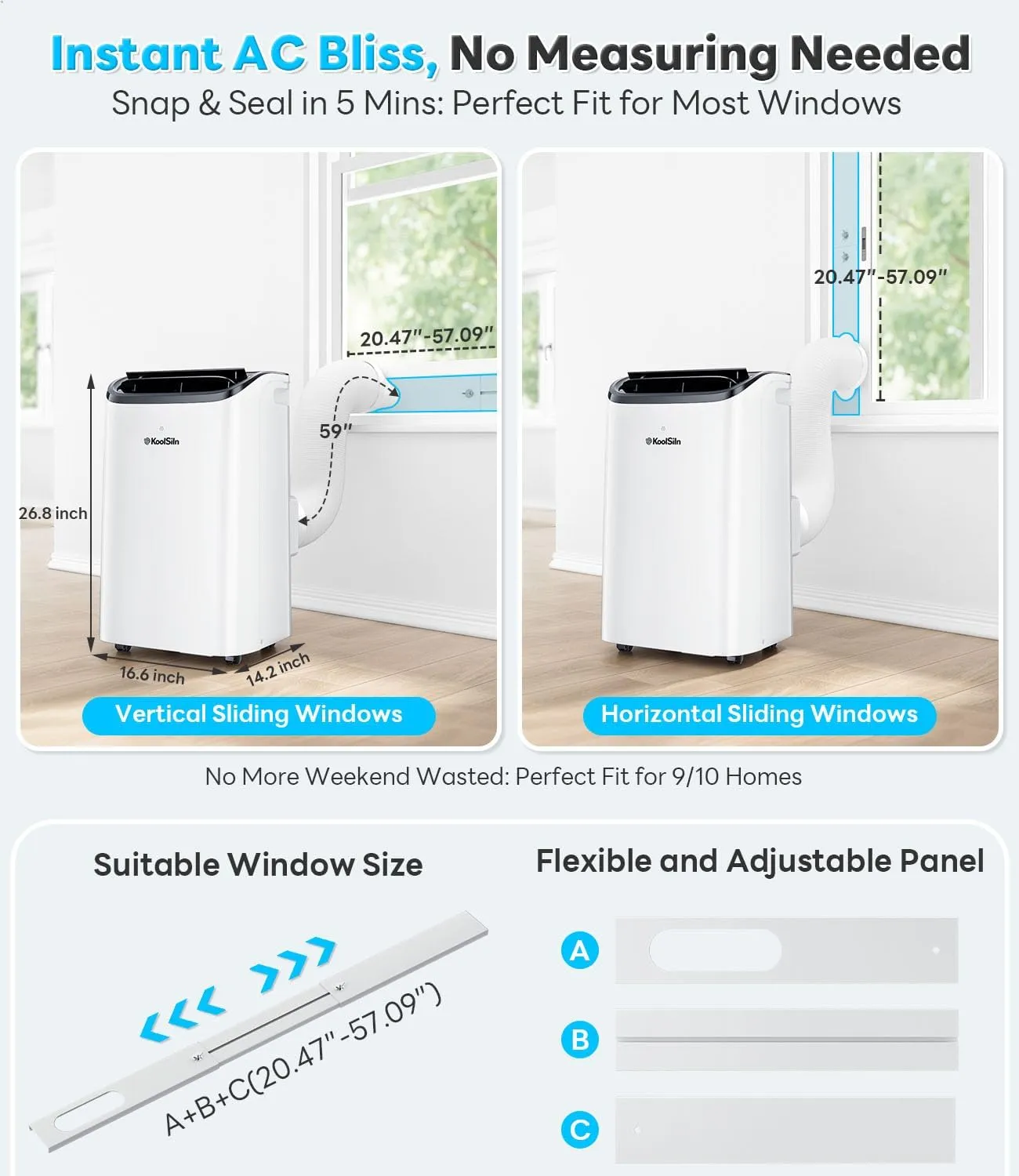 12,000 BTU Portable Air Conditioner Cools Up to 550 Sq.Ft, Auto-Evaporation Low Noise Portable AC Unit with Remote Control Fits for Large Room, Office, Garage,White