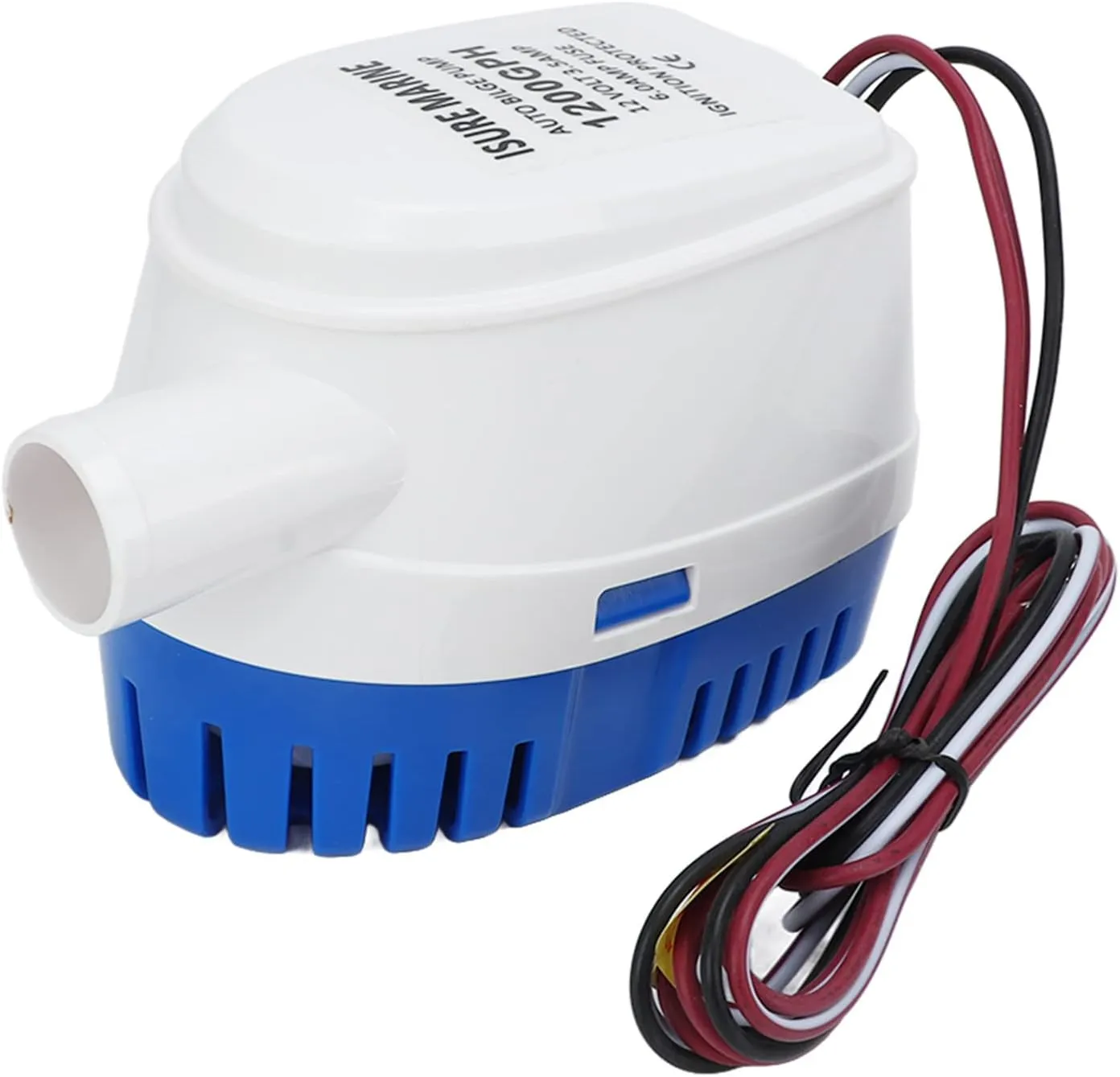 12V Plastic Automatic Submersible Boat Bilge Water Pump Float Switch Compact Efficient Motor for Boat Accessories (1200GPH)