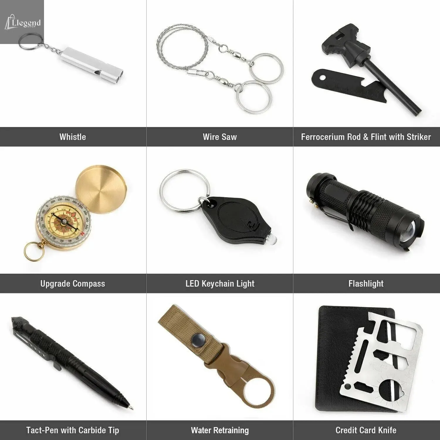 14 in 1 Outdoor Emergency Survival And Safety Gear Kit Camping