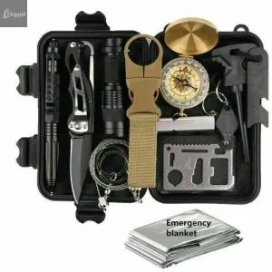 14 in 1 Outdoor Emergency Survival And Safety Gear Kit Camping