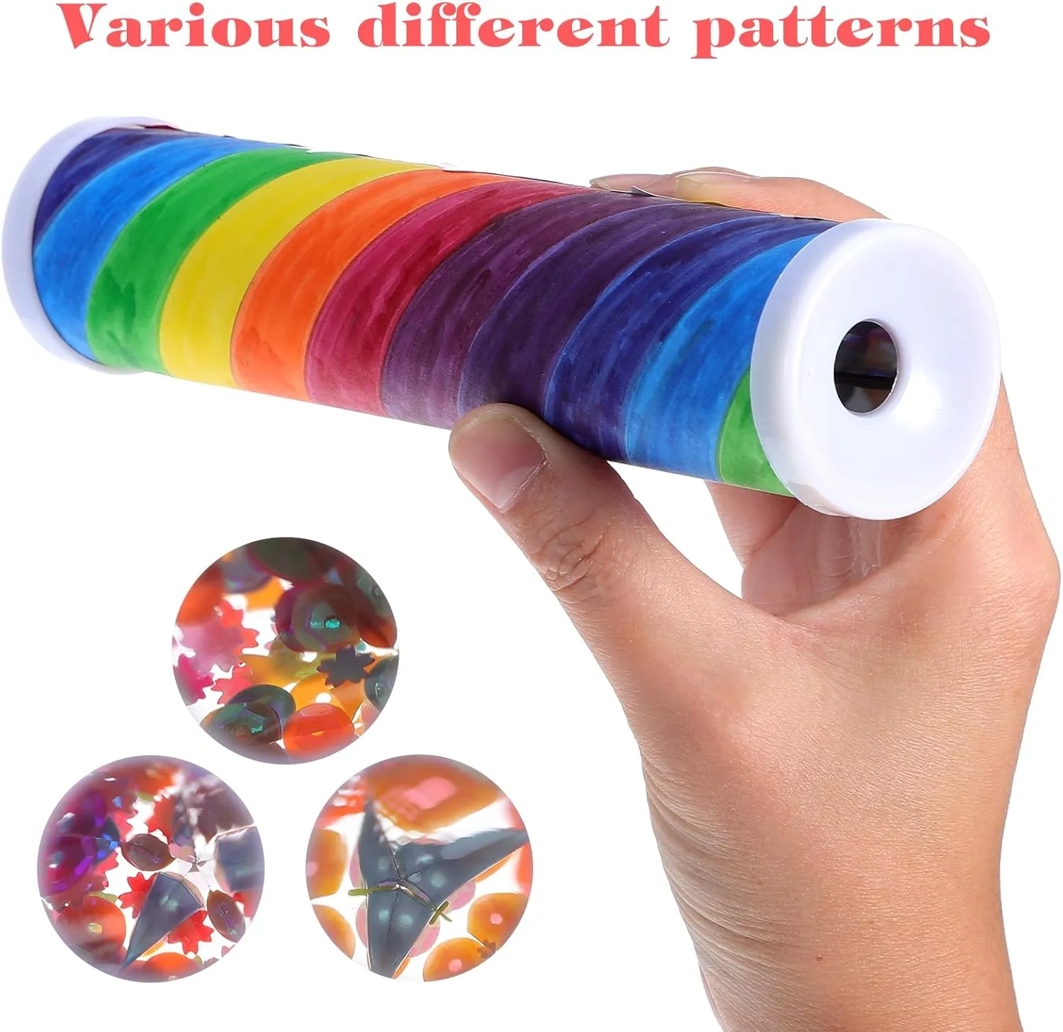 15 Pcs Variety Kaleidoscope Preschool Kit Children DIY Materials Telescope for Kids Boys Vintage Toys Science to Rotate Paper Component White Round