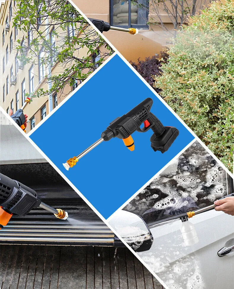 1500W Cordless Electric High Pressure Water Spray Car Gun Portable Washer Clean