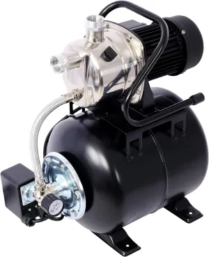 1.6HP Shallow Well Pump with Pressure Tank,garden waterPump, Irrigation Pump,Automatic Water Booster Pump for Home Garden Lawn Farm, stainless steel head