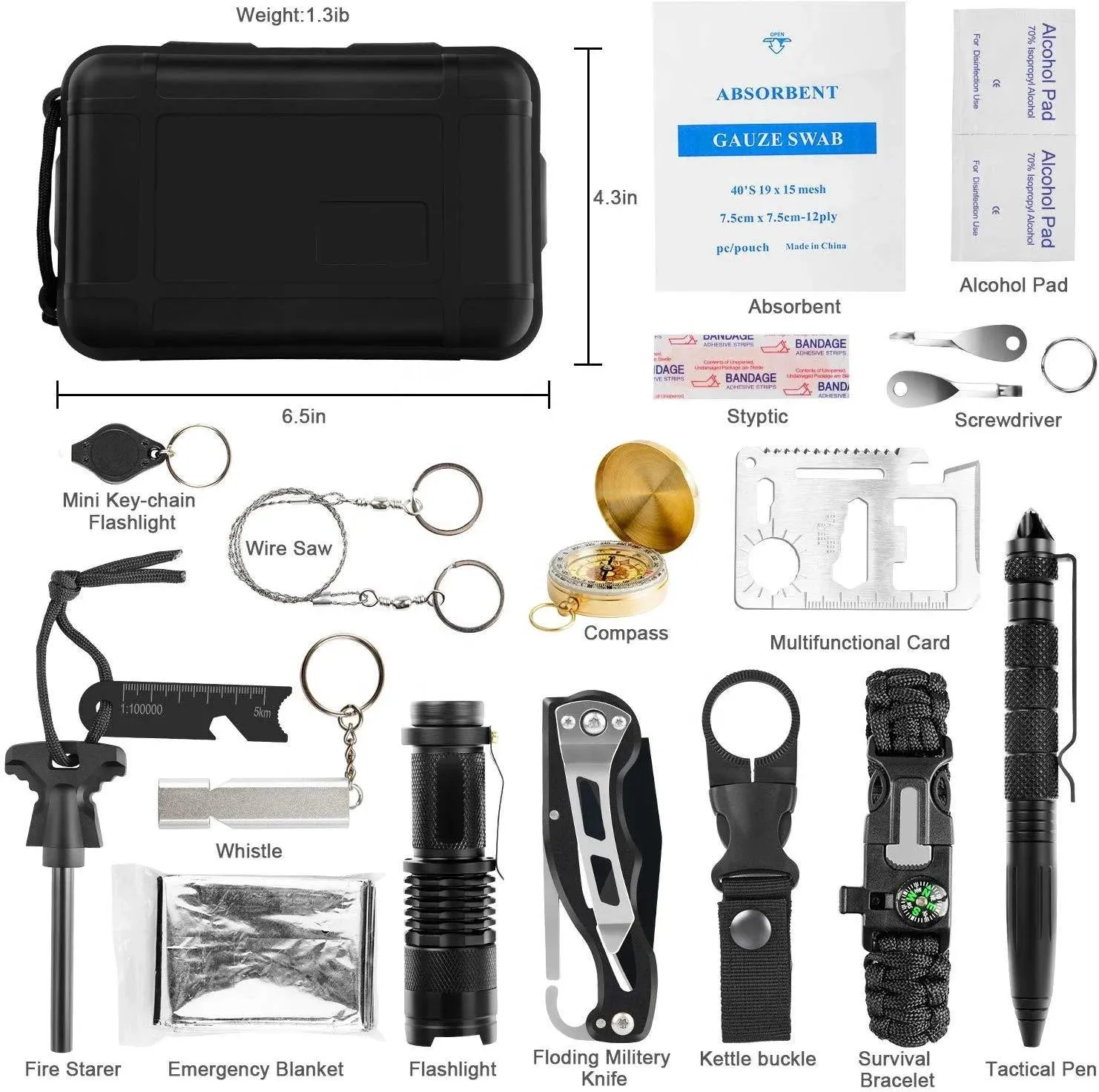 18 in 1 Ultrator Emergency Survival Kit | Water Resistant & Shockproof Case