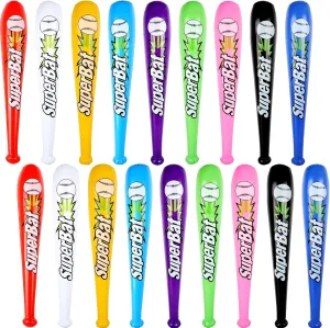 18 Pack 32 inch Inflatable Baseball Bat Blow up Baseball Bat Bulk Inflates Baseball Bat Toy for Kids and Adults Summer Pool Baseball Theme Party Supplies, 9 Colors