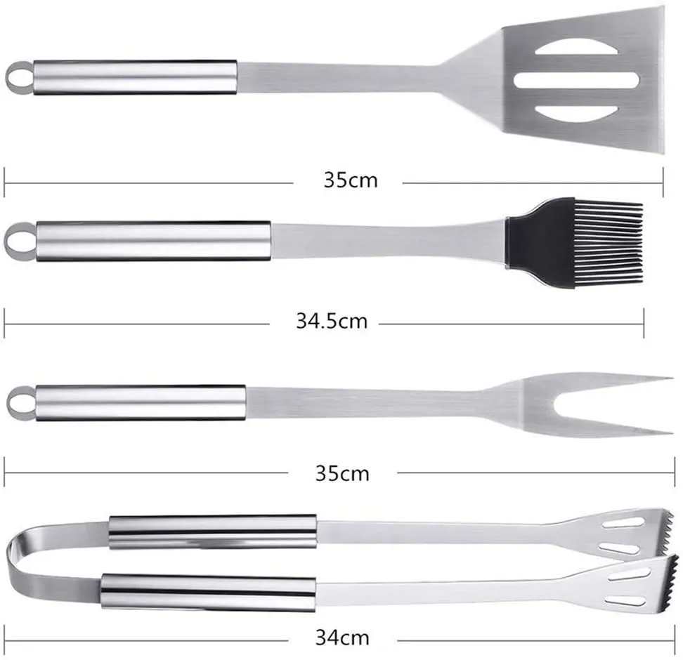 18pcs Barbecue Grill Utensils Kit Stainless Steel BBQ Grill Tools Set