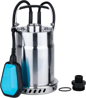 1HP Sump Pump 3410GPH Stainless Steel Submersible Water Pump 115V w/Adjustable Automatic Float Switch, Clean Water Removal Transfer Pump for Basement Pool, Pond, Garden and Hot Tub