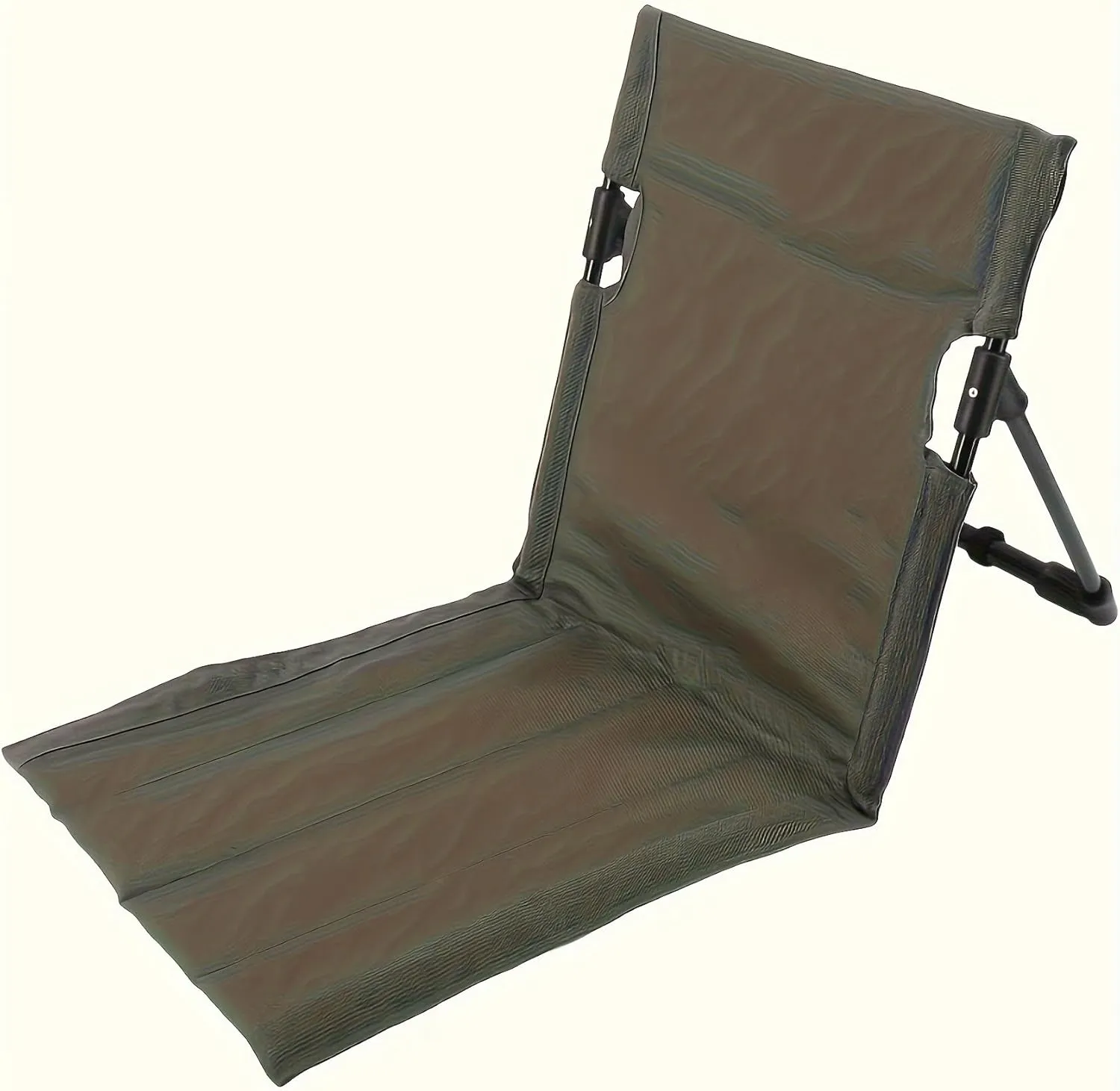 1pc Portable Iron Ottoman, Foldable Beach Chair, Black Outdoor Seating, Low Maintenance, Manual Setup, Ideal for Picnic, Travel, Beach, Park, and Sports Events (Green)
