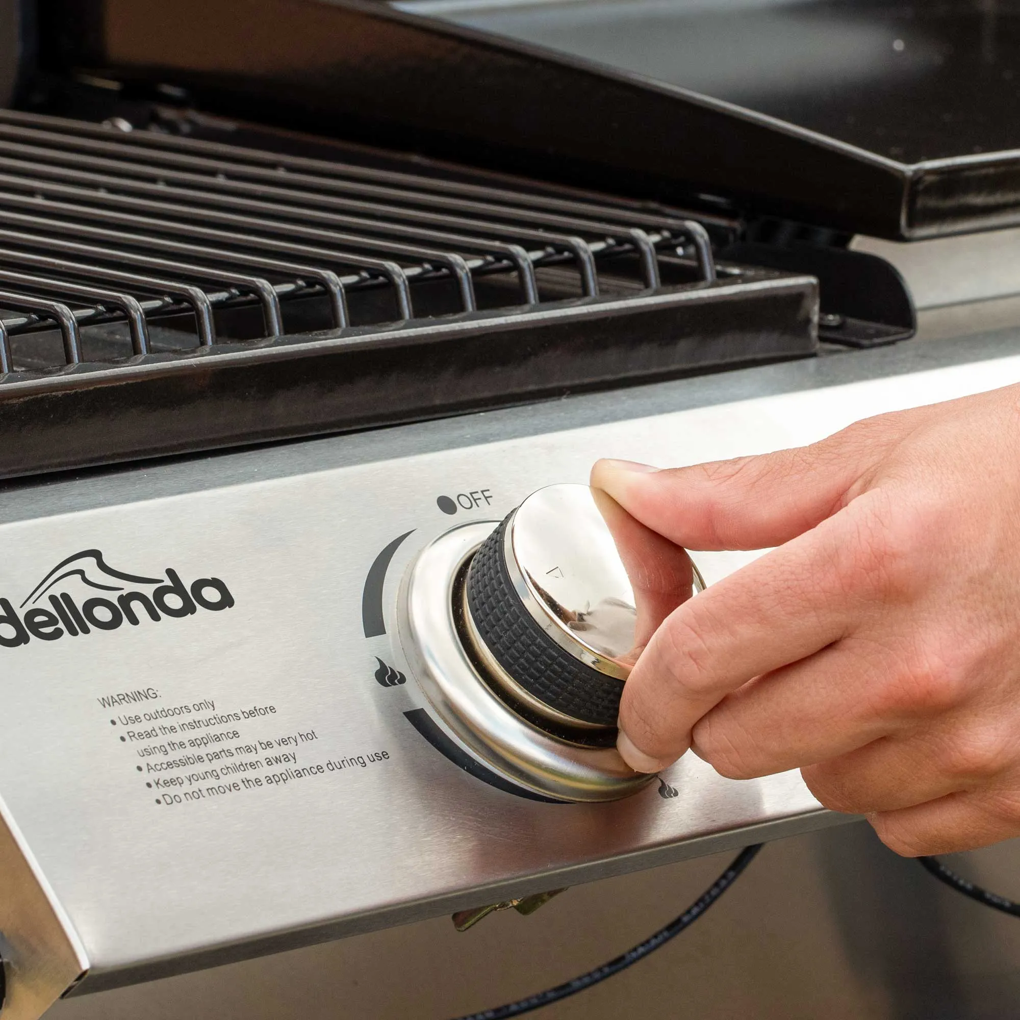 2 1 Burner Portable Gas Plancha/Grill 8.5kW Hot Plate BBQ Griddle, Stainless Steel - DG276