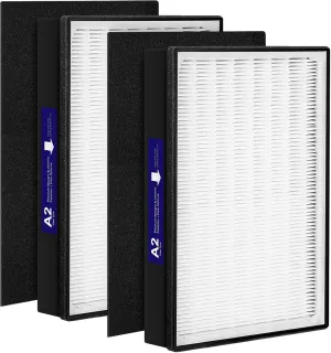 2 Pack Type A2 H13 Grade True HEPA Replacement Filter Compatible with Filtrete Room A2 Air Purifier Models FAP-C02-A2, FAP-C03-A2, FAP-T03-A2, FAP-SC02L, Part No. 1150101, Filter A2