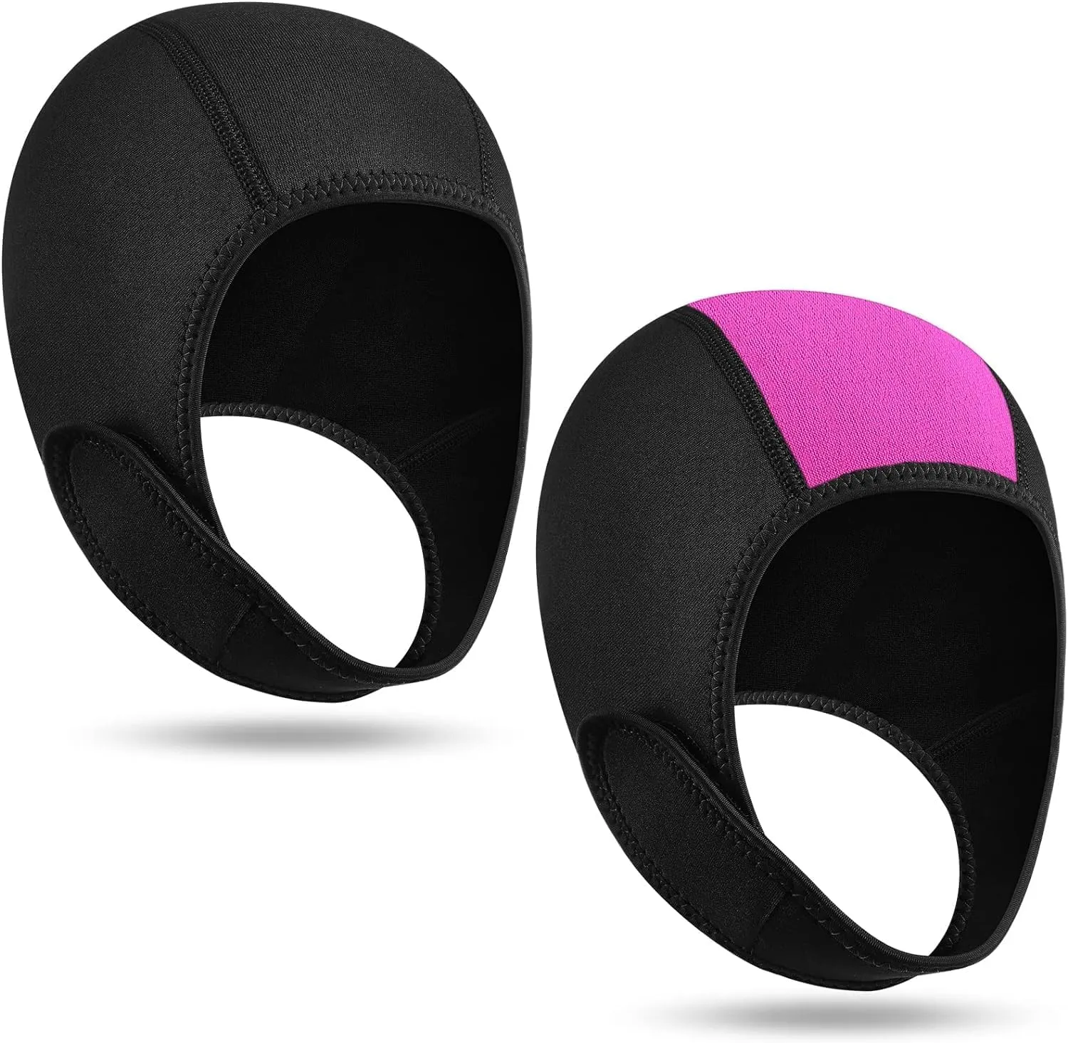 2 Pcs Neoprene Diving Hood,2.5mm thermal cap for surfing,Wetsuit Hood Cap Swimming Cap for Men Women underwater training