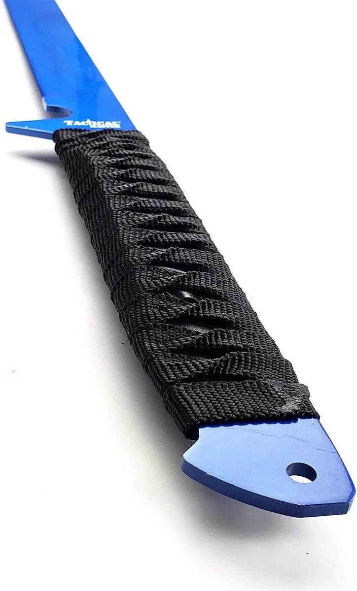2 PCS Tactical Machetes, Tactical Fixed Blade Survival Katana Sword Set. For Camping, Collections, Gifts, Survival Tool Gear (Blue-56)