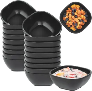 20 Pack Small Bowls, 4.5 OZ Wheat Straw Soy Sauce Dishes, Unbreakable Dessert Bowls,Dipping Sauce Cups, Mini Prep Bowls,Snacks, Sauce Ketchup, BBQ (Black)