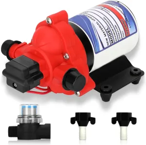 2088-422-144 RV Pump,12V 3.3GPM Diaphragm Water Pump, 45Psi 1/2MNPT Connection, Great for RV or Any Other Water Delivery Purpose
