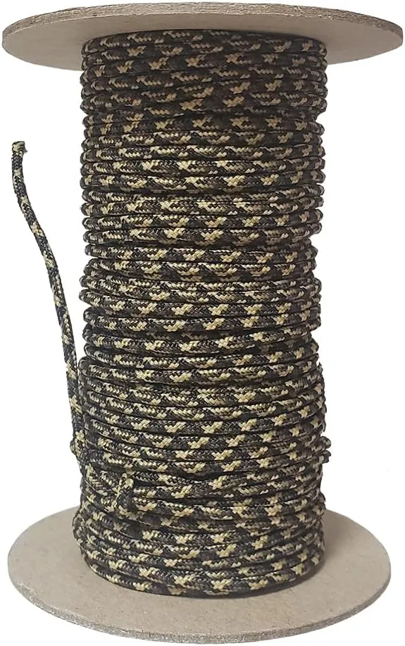 2.0mm High Strength Vectran Cord – Woodland Camo | Low-Stretch, Abrasion-Resistant Tactical & Spearfishing Line, 100FT. Spool