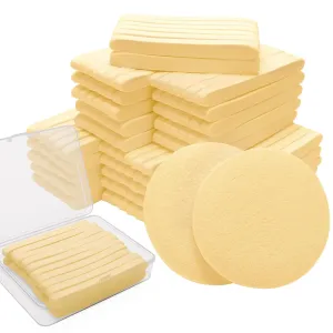 240 1 Count Compressed Facial Sponges, Luxiv Round Face Sponge Professional Compressed Makeup Removal Sponges for Estheticians Wash Face Sponge Compress Exfoliating Spa Pads With Portable Case