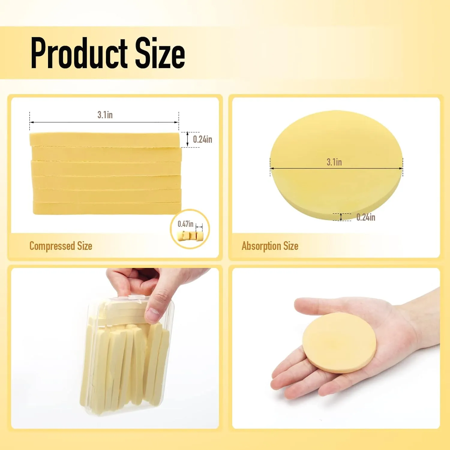 240 1 Count Compressed Facial Sponges, Luxiv Round Face Sponge Professional Compressed Makeup Removal Sponges for Estheticians Wash Face Sponge Compress Exfoliating Spa Pads With Portable Case