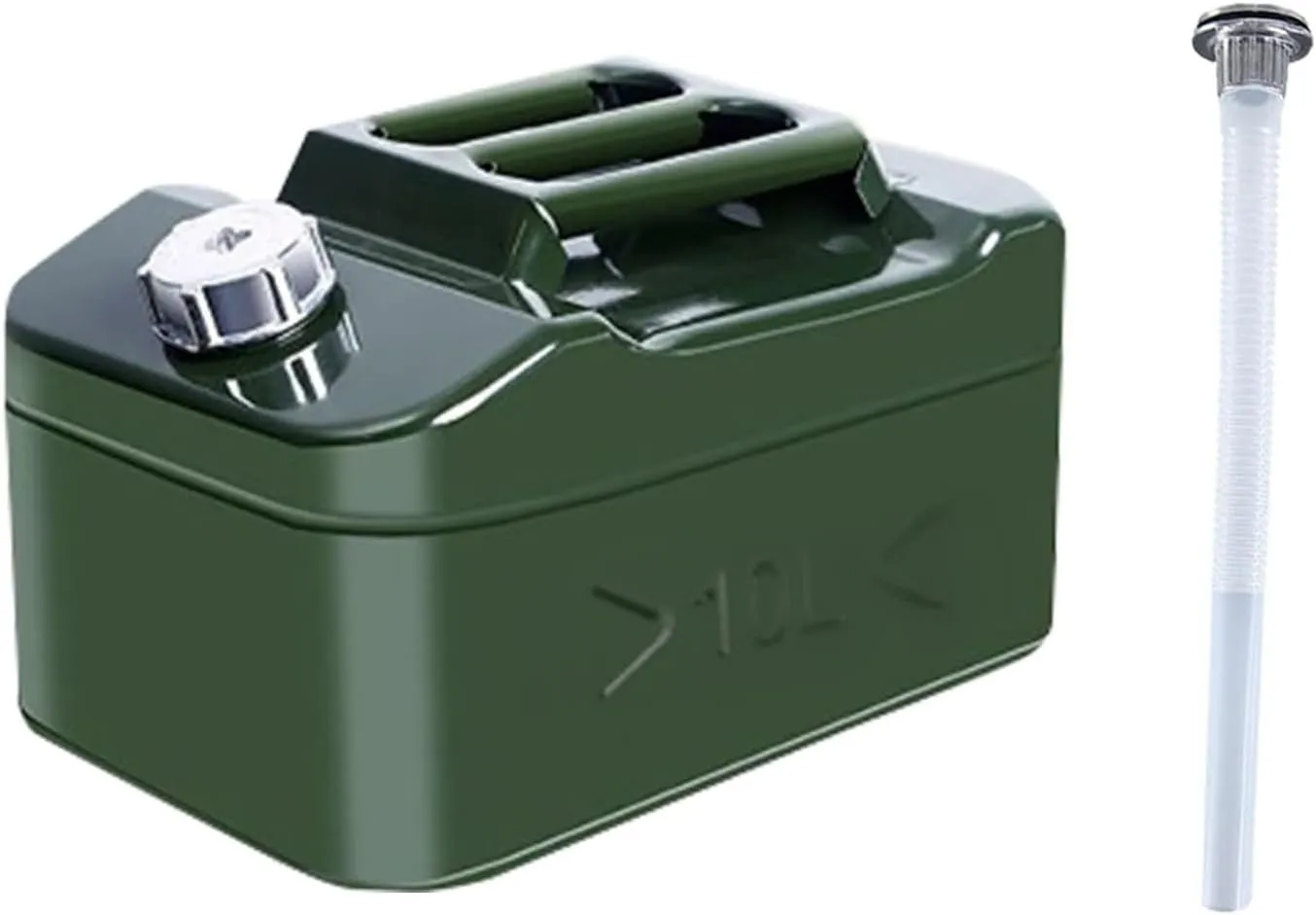 2.5 Gallon Metal Water Can - Water Storage Container with Flexible Spout for Outdoors Camping Garden Watering Tucks Cars - Heavy Duty Durable Portable Can