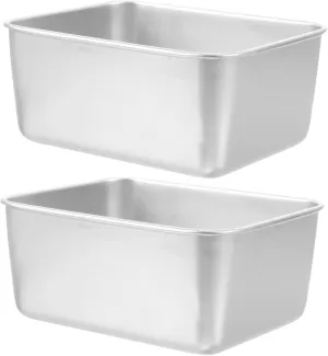 2Pcs Camping Bowls Durable Stainless Steel Outdoor Lunch Stackable Rectangle Soup Bowls for Picnics Backpacking and Camping Material