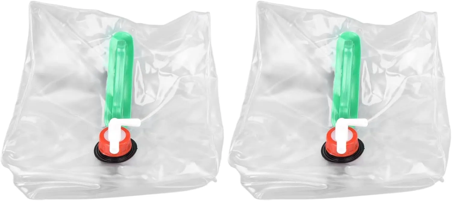 2Pcs Collapsible Water Container with Spigot, Portable Food Grade Camping Water Storage Carrier Jug, for Outdoors Hiking Hurricane Emergency, Foldable Portable Water Canteen