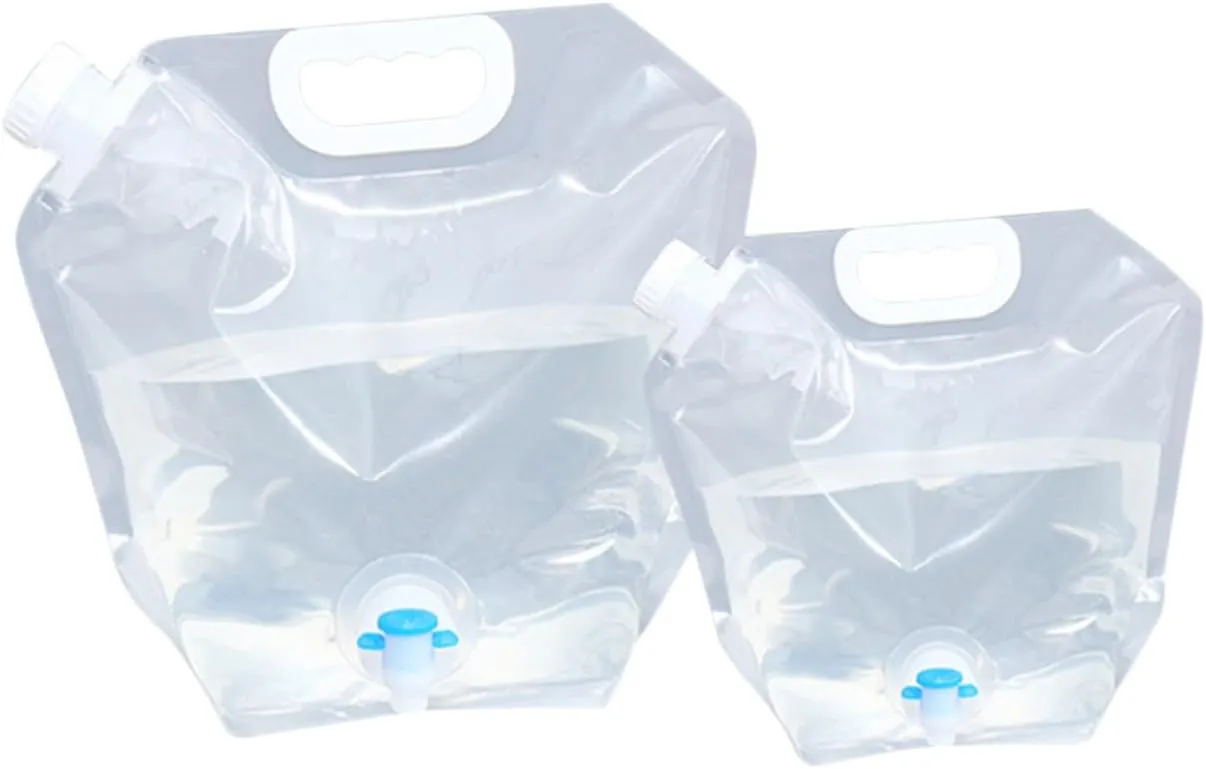 2pcs Portable Water Storage Carrier Camping Water Tank for Outdoor Activities Collapsible Storage Bag
