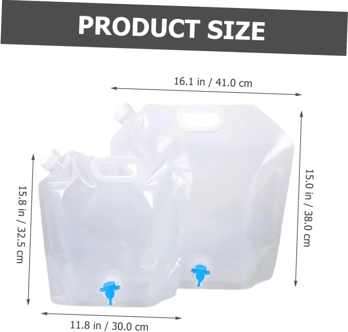 2pcs Portable Water Storage Carrier Camping Water Tank for Outdoor Activities Collapsible Storage Bag