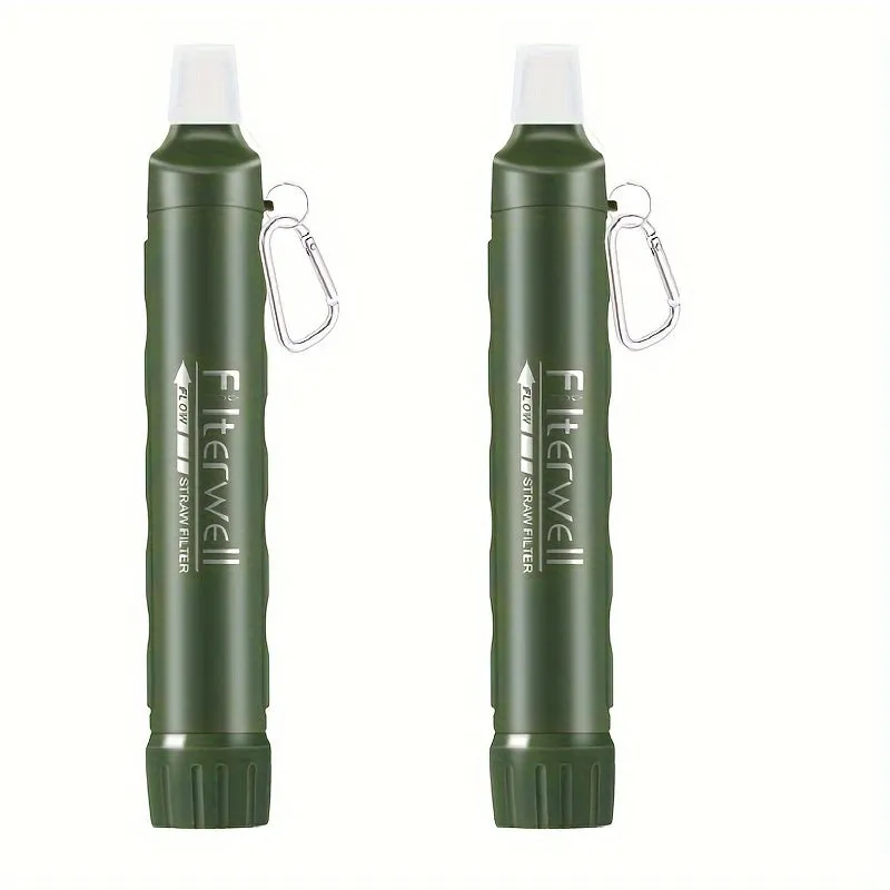 2pcs/4pcs, Personal Water Filter Straw Mini Water Purifier Survival Gear for Hiking, Camping, Travel and Emergency Preparedness