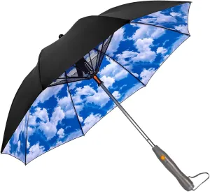 3 in 1 Umbrella with Fan and Mist Spray, Uv Blocking Umbrella with Fan, USB Rechargeable Summer Cooling Umbrella, Sun Uv Protection Umbrella, Umbrella For Fishing, Golfing, Patio, Sand, Travel (Blue)
