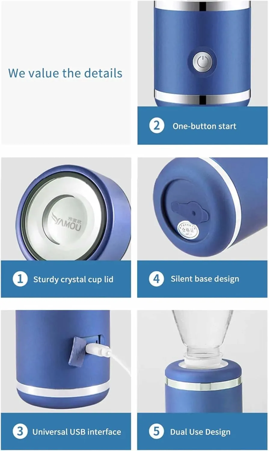300ML 2000ppb Hydrogen Water Generator Bottle, Antioxidants Hydrogen Bottle, Portable Ion Hydrogen Generator, Rechargeable, for Home Travel Office