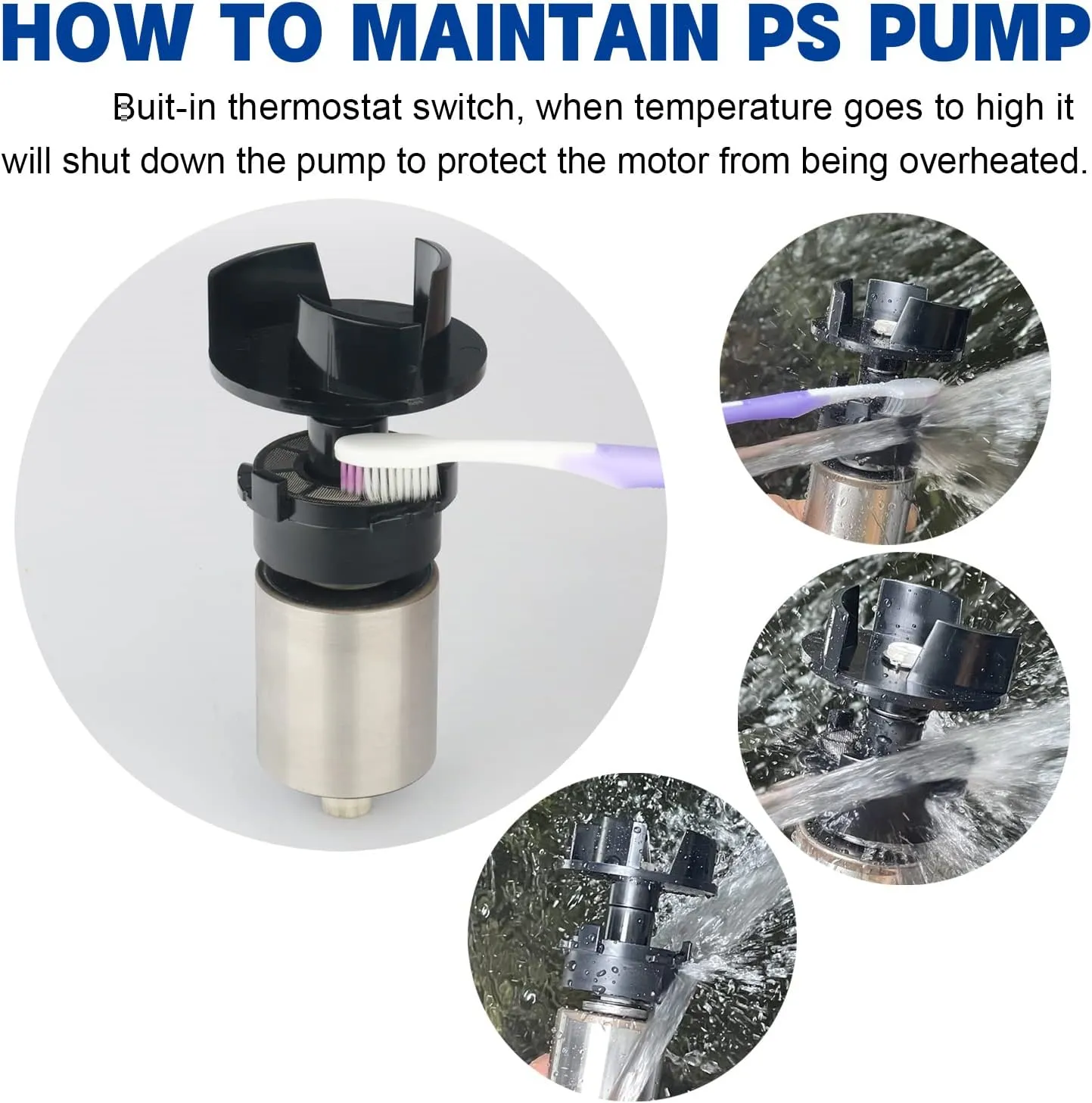 (3200GPH-175W,UL listed) High Flow Large Fountain Submersible Water Pond Sump Pump Aquarium Electric Waterfall Pump Outdoor PS-3200