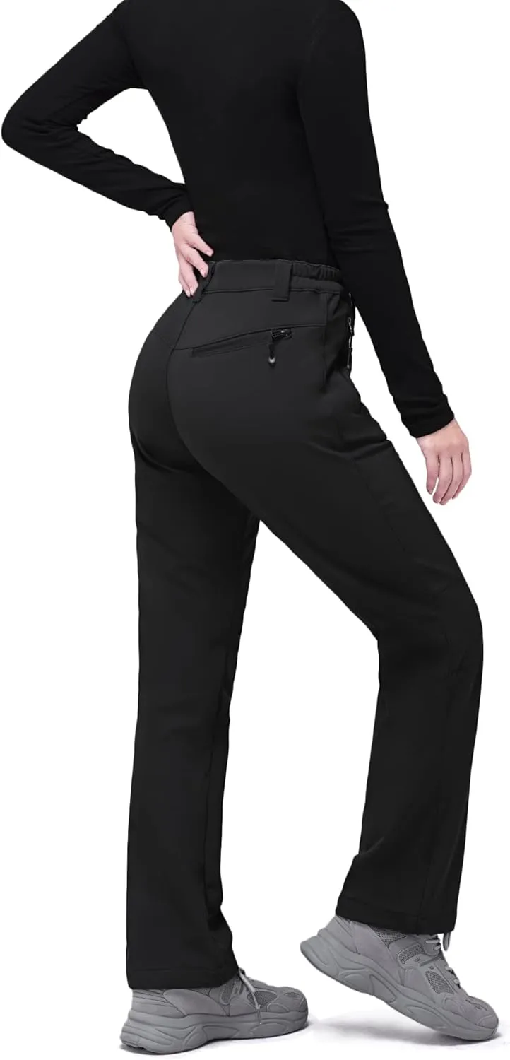 33,000ft Womens Waterproof Hiking Pants Fleece-Lined Snow Pants Windproof Warm Ski Pants for Snowboarding