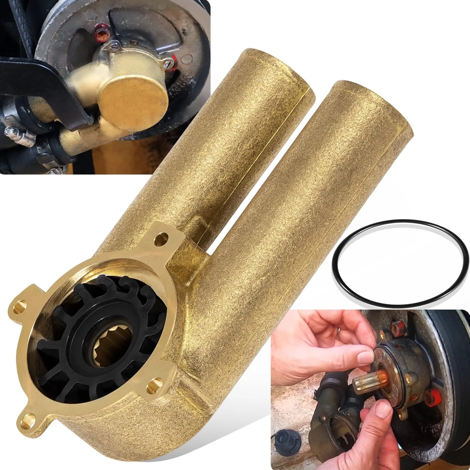 3858115 Raw Water Sea Impeller Pump Housing for Volvo Penta, V6, V8, 4.3L, 5.0L, 5.7L, Also Replaces 21214599, 21214601, 21427729, 21427730, 21214596, 3858229