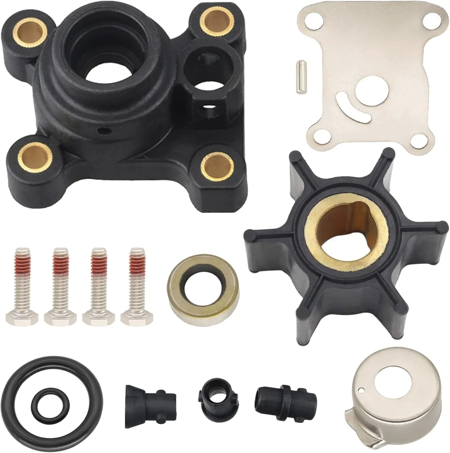 394711 Water Pump Impeller Kit Fit for Johnson Evinrude 8-15HP Outboard With Housing 1974-UP 18-3327 0394711 394711 Water Pump kit 18-3327 - Water Pump Kit 18-3327 Sierra 18-3327 Water