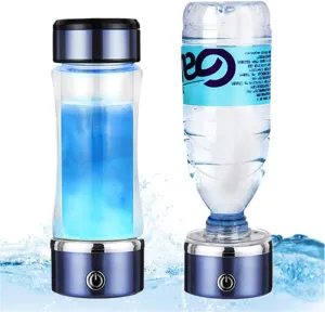 420ml Hydrogen Water Bottle Rechargeable Portable Hydrogen Rich Generator USB Rechargeable 3-mins Glass Hydrogen Water Generator for Mother Sister Wife for Home Travel