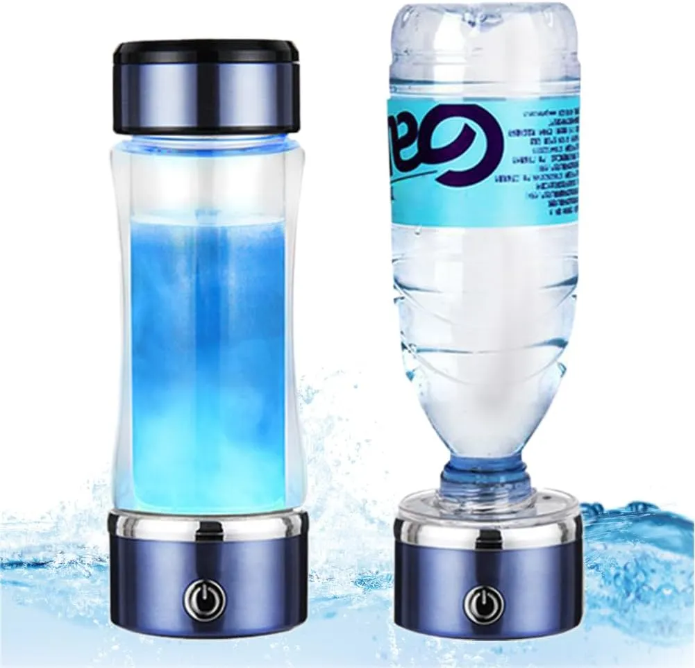 420ml Hydrogen Water Bottle Rechargeable Portable Hydrogen Rich Generator USB Rechargeable 3-mins Glass Hydrogen Water Generator for Mother Sister Wife for Home Travel