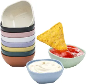 4.8OZ Unbreakable Wheat Straw Dipping Bowls,Small Prep Bowls, Dip Bowls for Side Dish,Ketchup,Candy, Dessert, Nuts, Party, Dips,Condiments,Sauces, Ingredients,BBQ,Set of 10 (Multicolor)