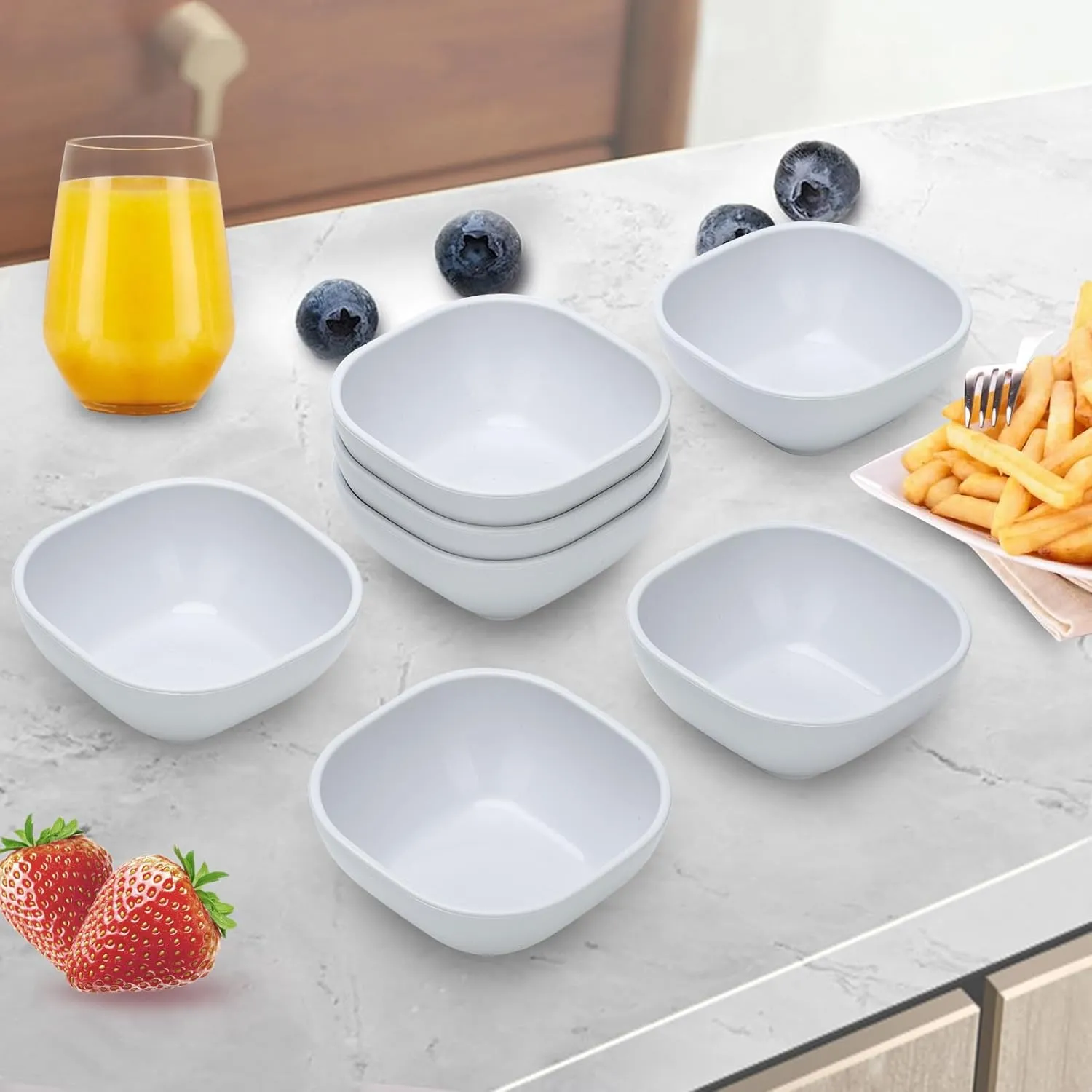 4.8OZ Unbreakable Wheat Straw Dipping Bowls,Small Prep Bowls, Dip Bowls for Side Dish,Ketchup,Candy, Dessert, Nuts, Party, Dips,Condiments,Sauces, Ingredients,BBQ,Set of 10 (white)