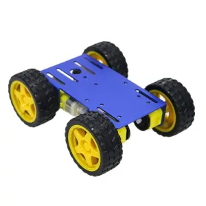 4wd Robot Car Chassis Kit with Metal Robotic Frame & 4pcs TT Encoder DC Motor for Arduino/Raspberry Pie/Microbit, DIY Remote Control Mobile Moving Robotics Platform for Maker Education Spy Monitor