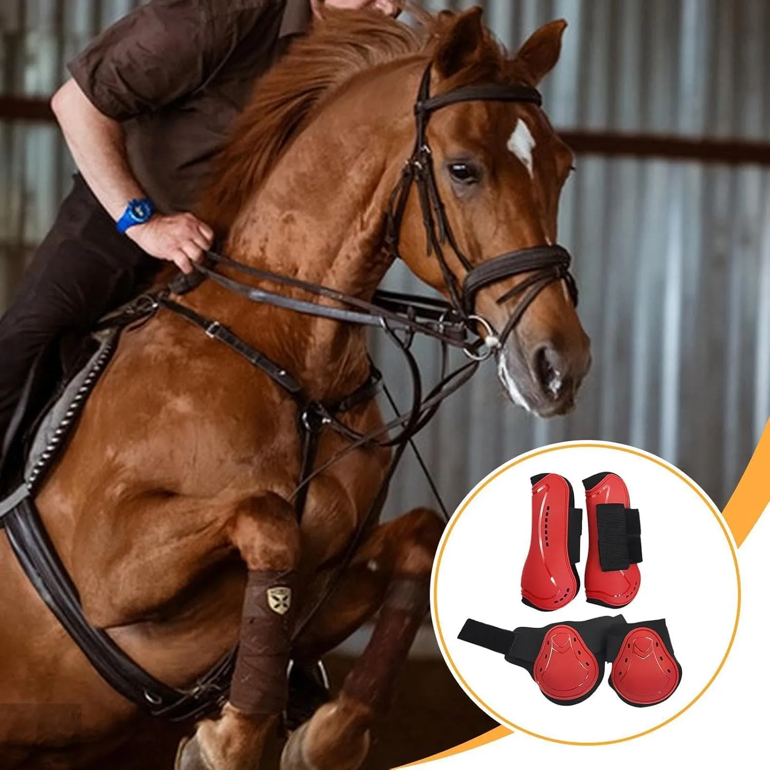 4X Horse Tendon Boots Equestrian Equipment Jumping Trail Riding Breathable Shock Absorbing Leg Protection Guard Horse Boots
