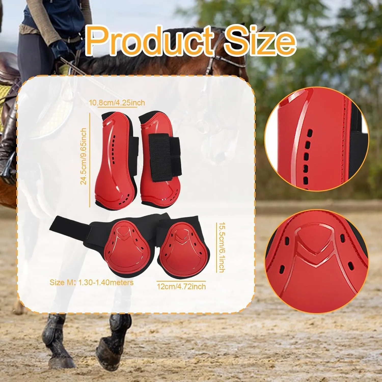 4X Horse Tendon Boots Equestrian Equipment Jumping Trail Riding Breathable Shock Absorbing Leg Protection Guard Horse Boots