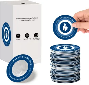 50 Pcs Disposable Coffee Filters, Portable Mini Pour Over Coffee Filter, Small Paper Coffee Filters for Drip Coffee, Perfect for Camping, Home, Office (Blue)