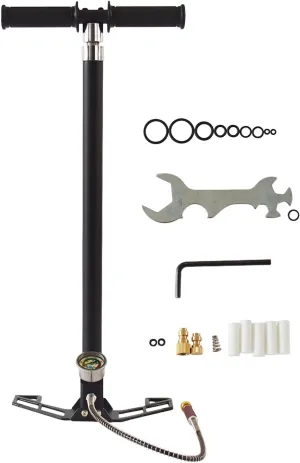 5800Psi High Pressure Hand Pump 30Mpa Four Stage High Pressure PCP Hand Operated Air Pump 8mm Quick Connector Air Pump for Different Bike Tire Inflation